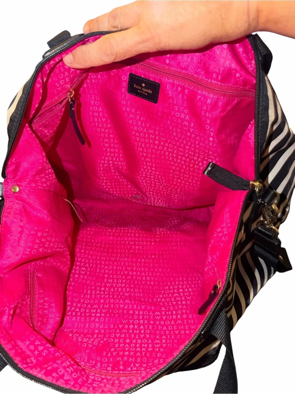 Kate Spade Striped Duffle Bag